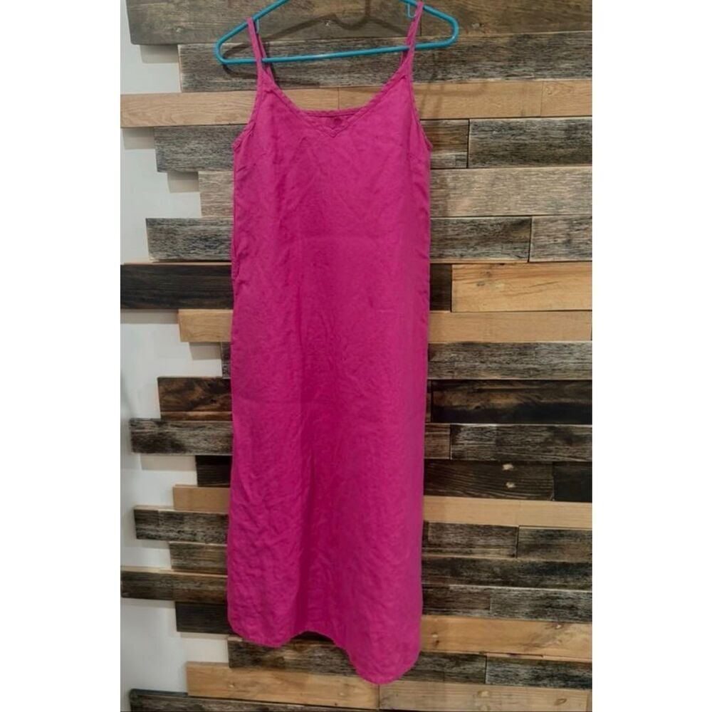 NotPerfectLinen Langley dress magenta boho lagenlook size S